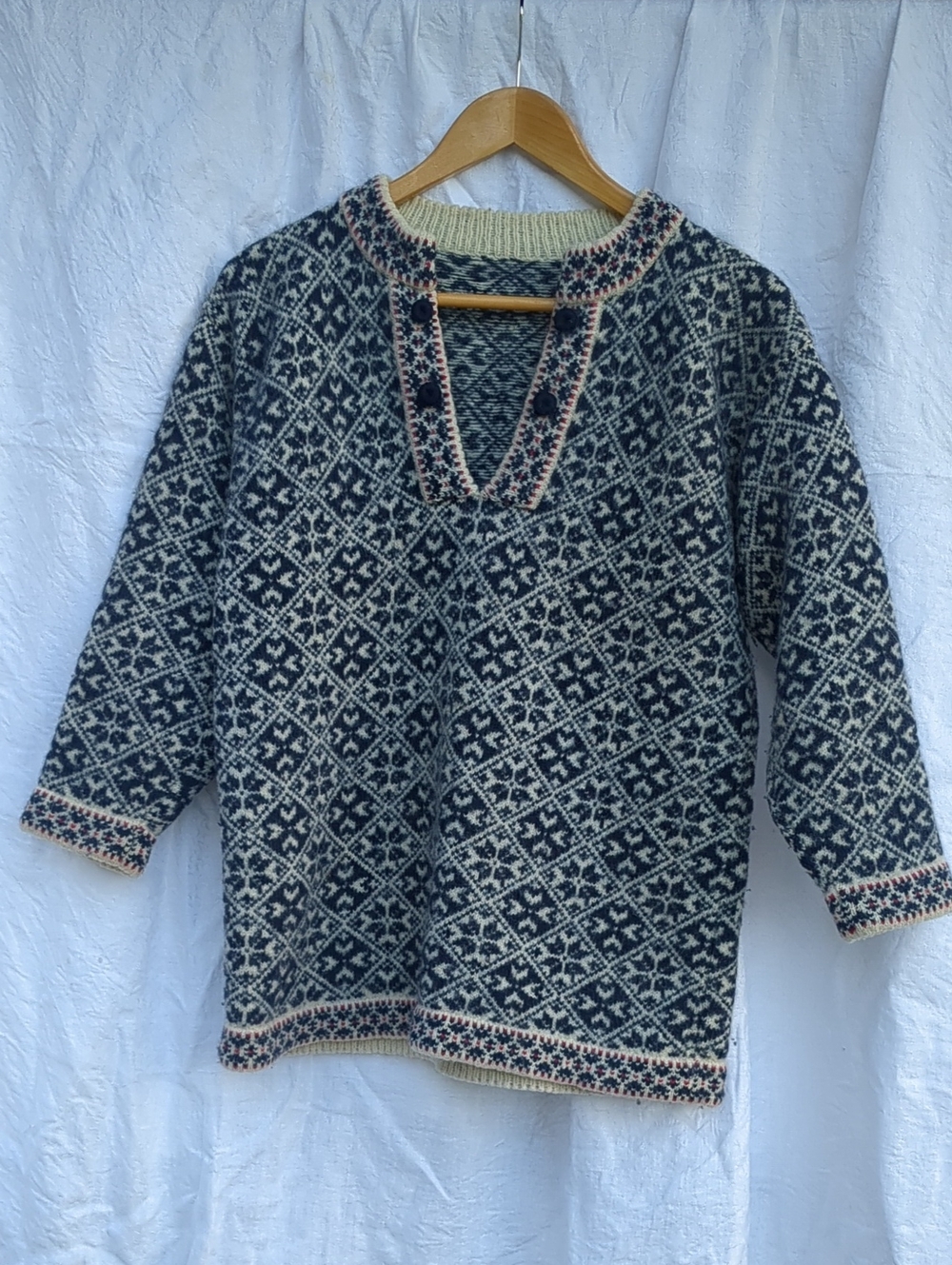 Wool Sweater Nordic Fair Isle Large